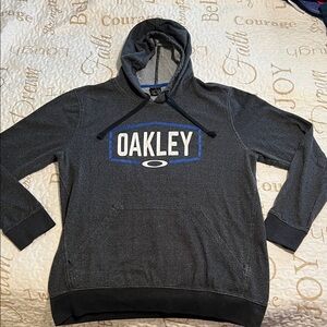 Oakley Charcoal Hoodie with Blue Accents Men’s Sz L